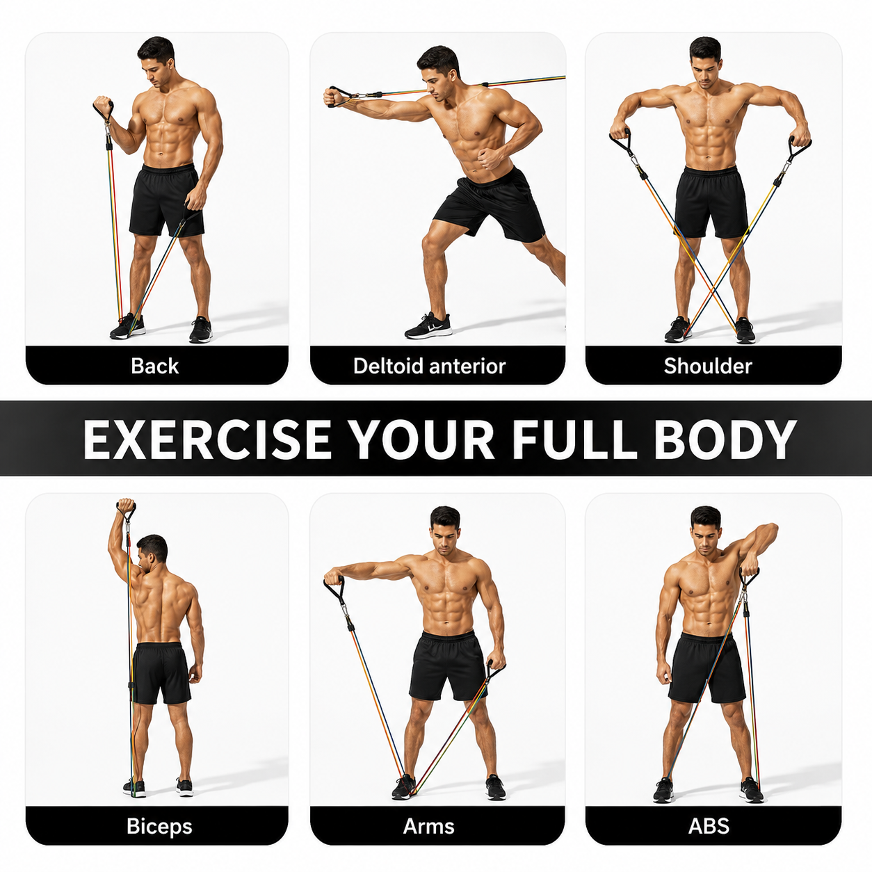 11PCS Power Resistance Band Set—your ultimate portable gym for full-body workouts
